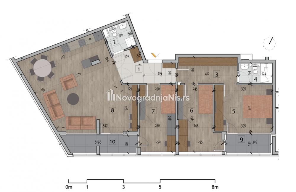 Glavna slika -Narodno pozorište, 104.16m2, četvorosoban stan u novogradnji