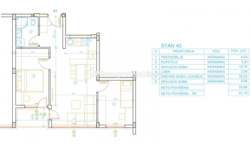 Apelovac, Dvoiposoban stan na prodaju, 51.1m², 97.090€
