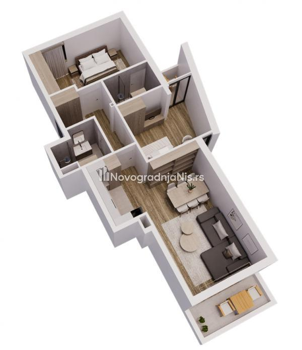 Trosoban stan na prodaju, 61.57m², 147.770€