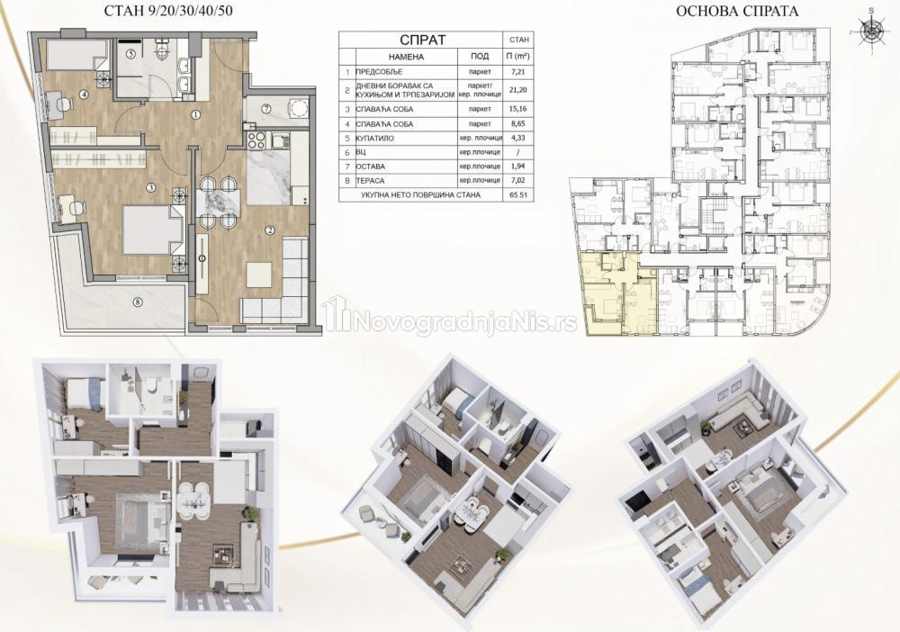 Dvoiposoban stan na prodaju, 65.51m², 146.250€