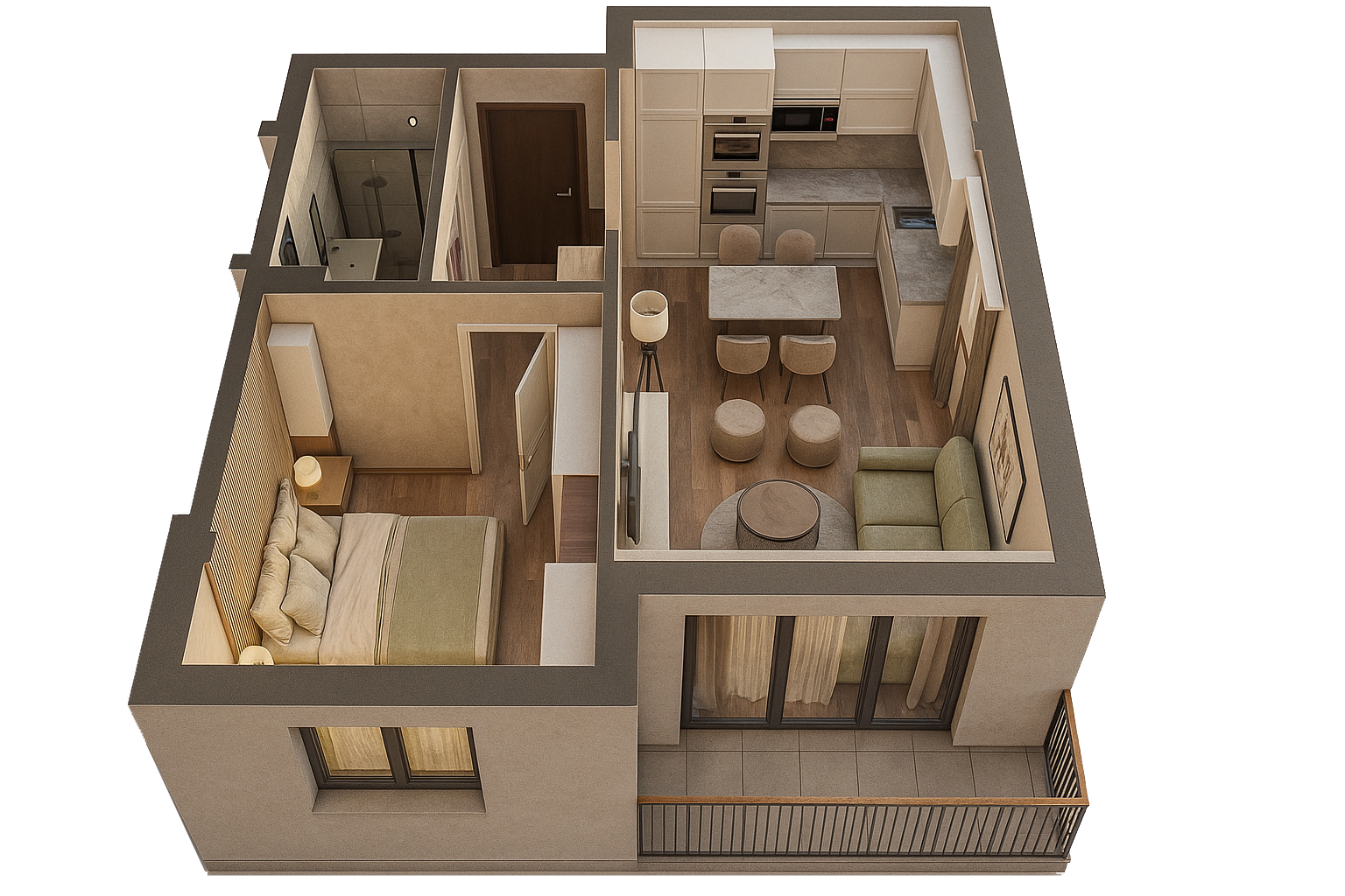 U blizini NKC-a, Dvosoban stan na prodaju, 53.16m², 98.346€