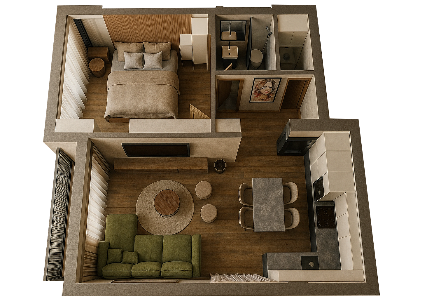 U blizini NKC-a, Dvosoban stan na prodaju, 53.84m², 99.605€