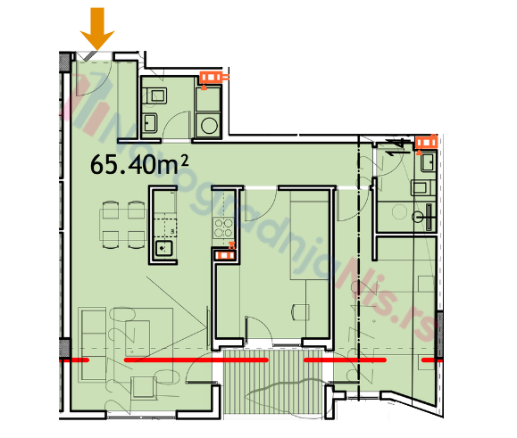 65.40m², 2.5 stan na Panteleju